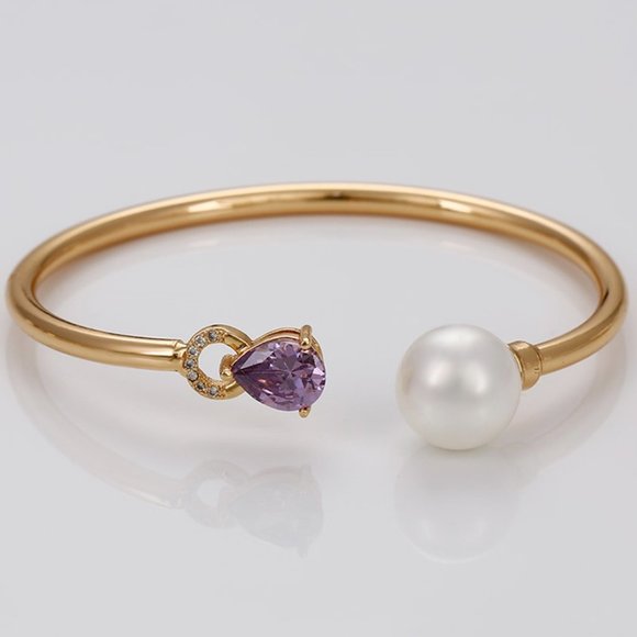 Gorgeous Ruby 18KGP Bangle Bracelet - Picture 6 of 13